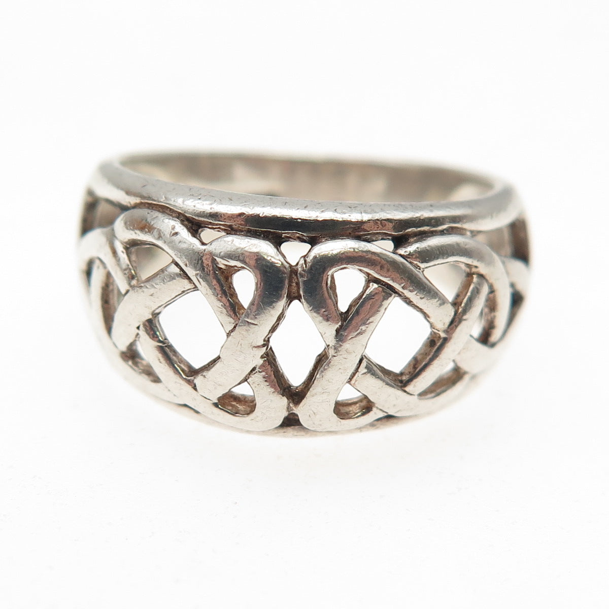 SOLVAR 925 Sterling Silver Vintage Ireland Celtic Knot Oxidized Ring Size 7