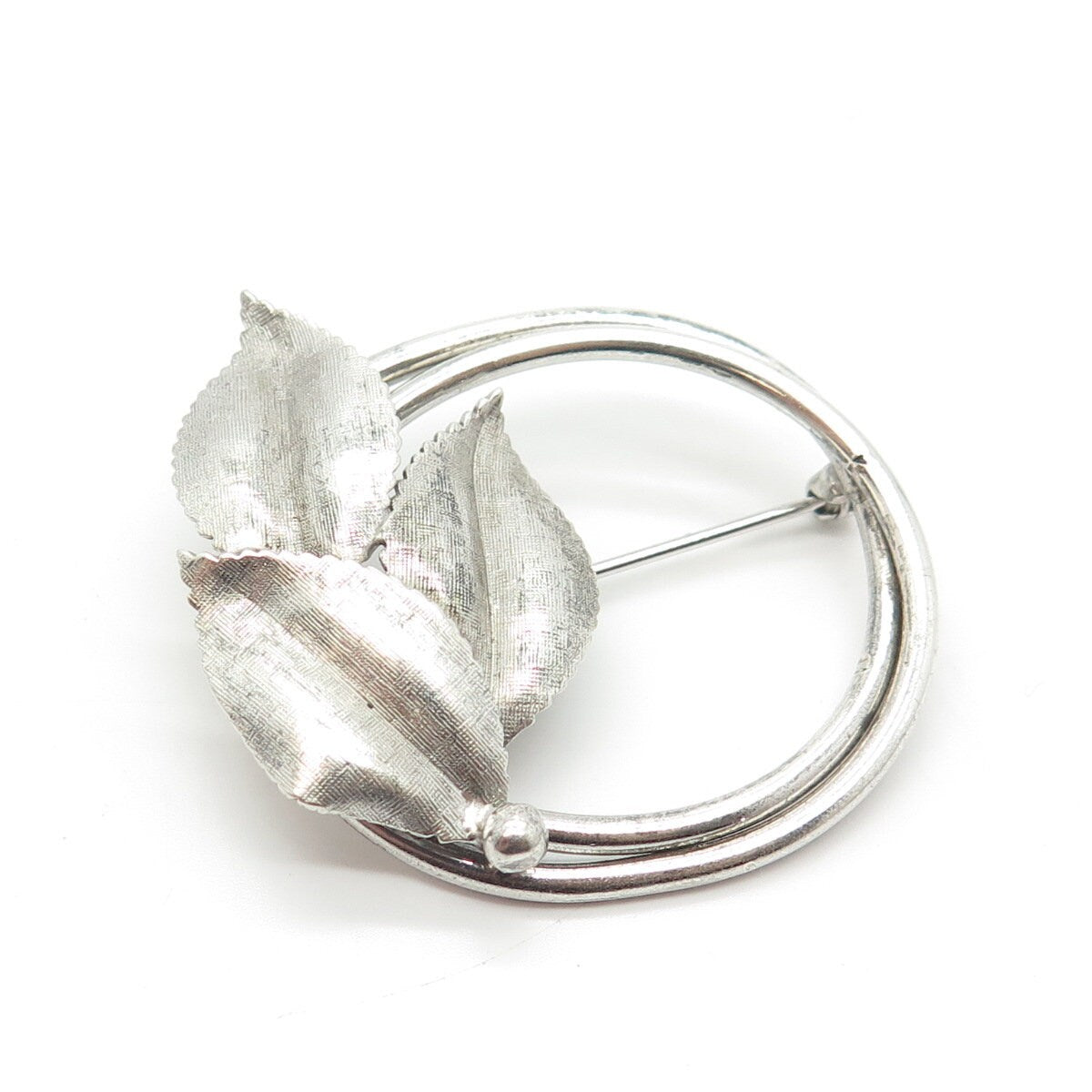 925 Sterling Silver Vintage A&Z Floral Pin Brooch