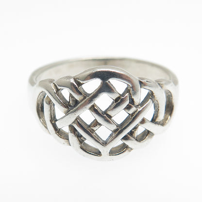 925 Sterling Silver Vintage Celtic Knot Ring Size 9.75