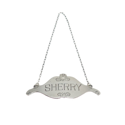 GORHAM 925 Sterling Silver Antique Art Deco Sherry Bottle Tag