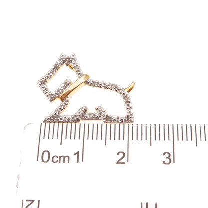 Charles Winston 925 Sterling Silver 2-Tone Real Diamond Slide Charm Pendant