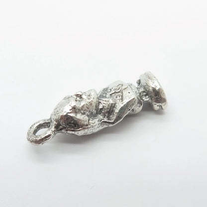 925 Sterling Silver Vintage Male Bust Charm Pendant