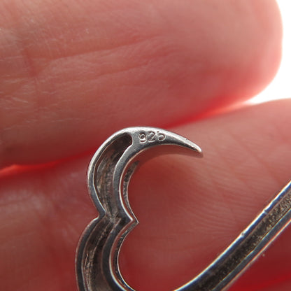 925 Sterling Silver Open Heart Minimalist Slide Pendant