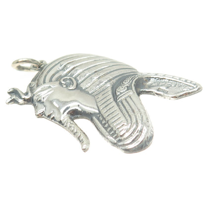 925 Sterling Silver Vintage Egyptian Pharaoh Pendant