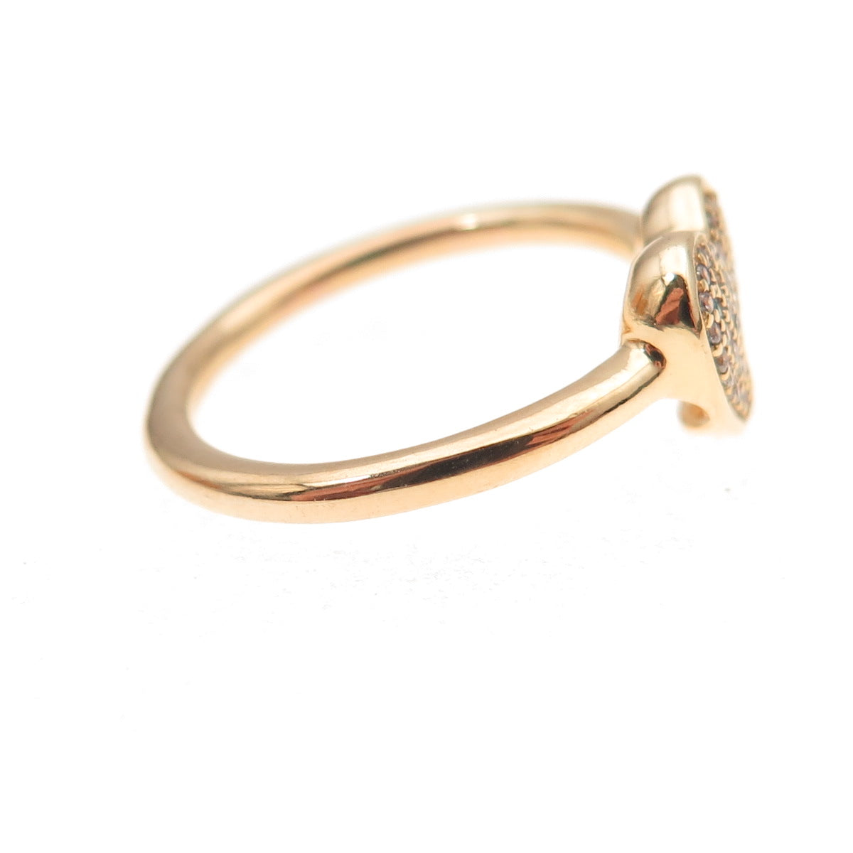Pandora Gold Plated C Z Shimmering Puzzle Heart Frame Ring Size 6