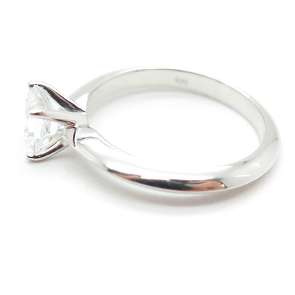 JD by Jewellery Design Sterling Silver Asscher-Cut C Z Engagement Ring Size 7