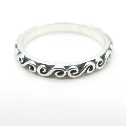925 Sterling Silver Vintage Swirl Stackable Band Ring Size 5.5