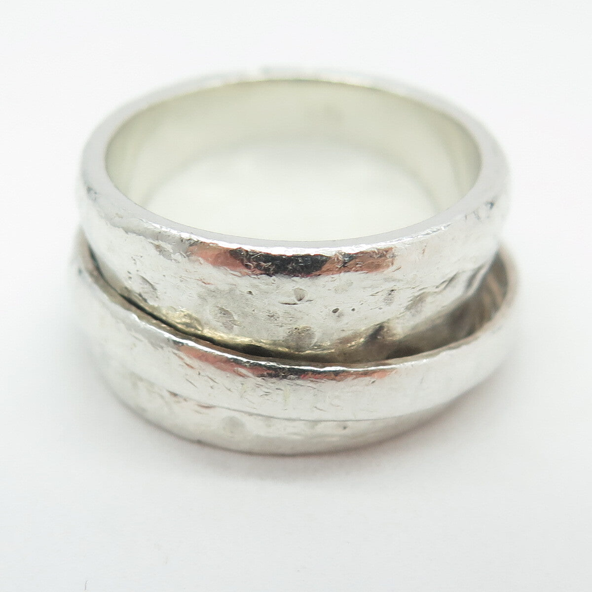 SILPADA 925 Sterling Silver Hammered Rotating Band Ring Size 8.5