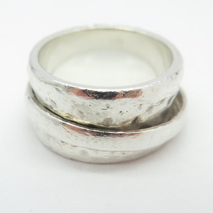 SILPADA 925 Sterling Silver Hammered Rotating Band Ring Size 8.5