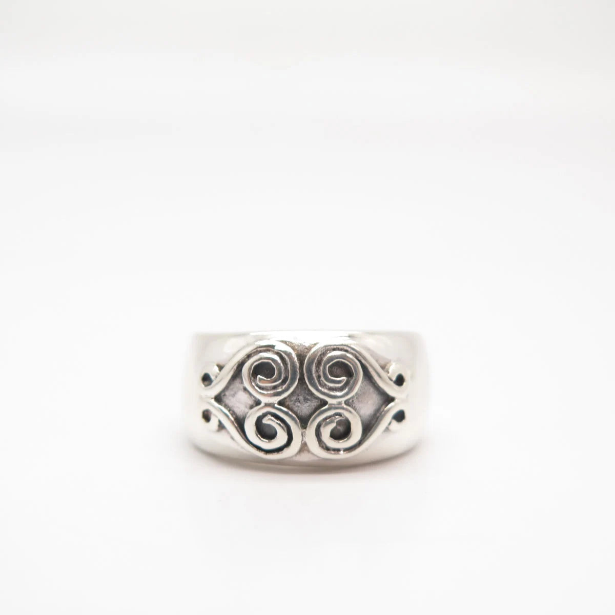 925 Sterling Silver Vintage Swirl Ring Size 6 3/4