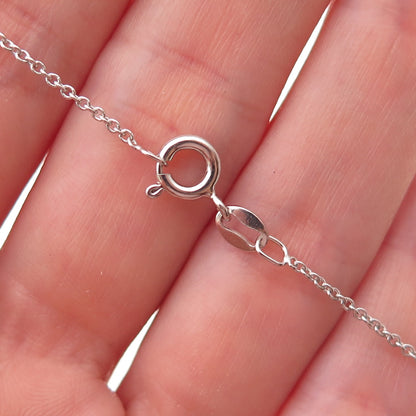 Jane Seymour 925 Sterling Silver Real Diamond Heart Cable Chain Necklace 18"