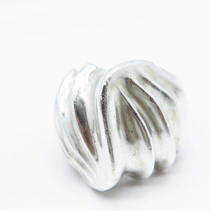 925 Sterling Silver Vintage Mexico Modernist Wide Ring Size 7
