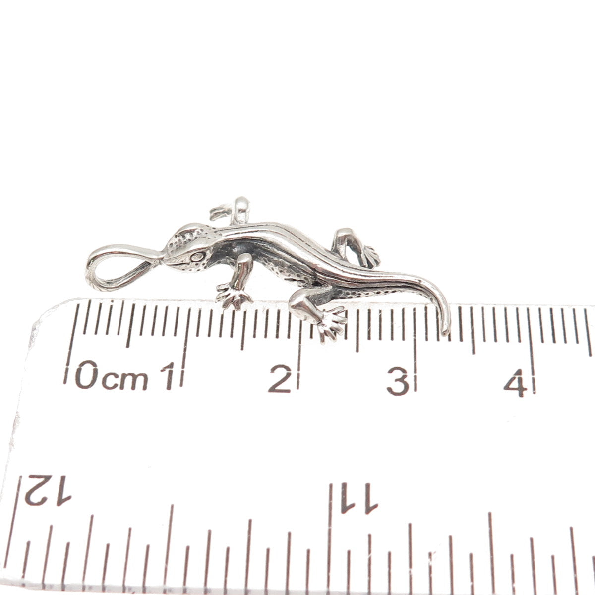Charles Winston 925 Sterling Silver Vintage Lizard Oxidized 3D Charm Pendant