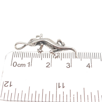 Charles Winston 925 Sterling Silver Vintage Lizard Oxidized 3D Charm Pendant