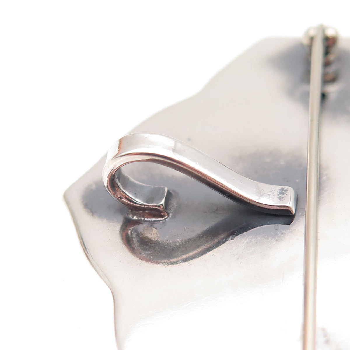 LATON 925 Sterling 2-Tone Vintage Mexico Modernist Flower Pin Brooch / Pendant