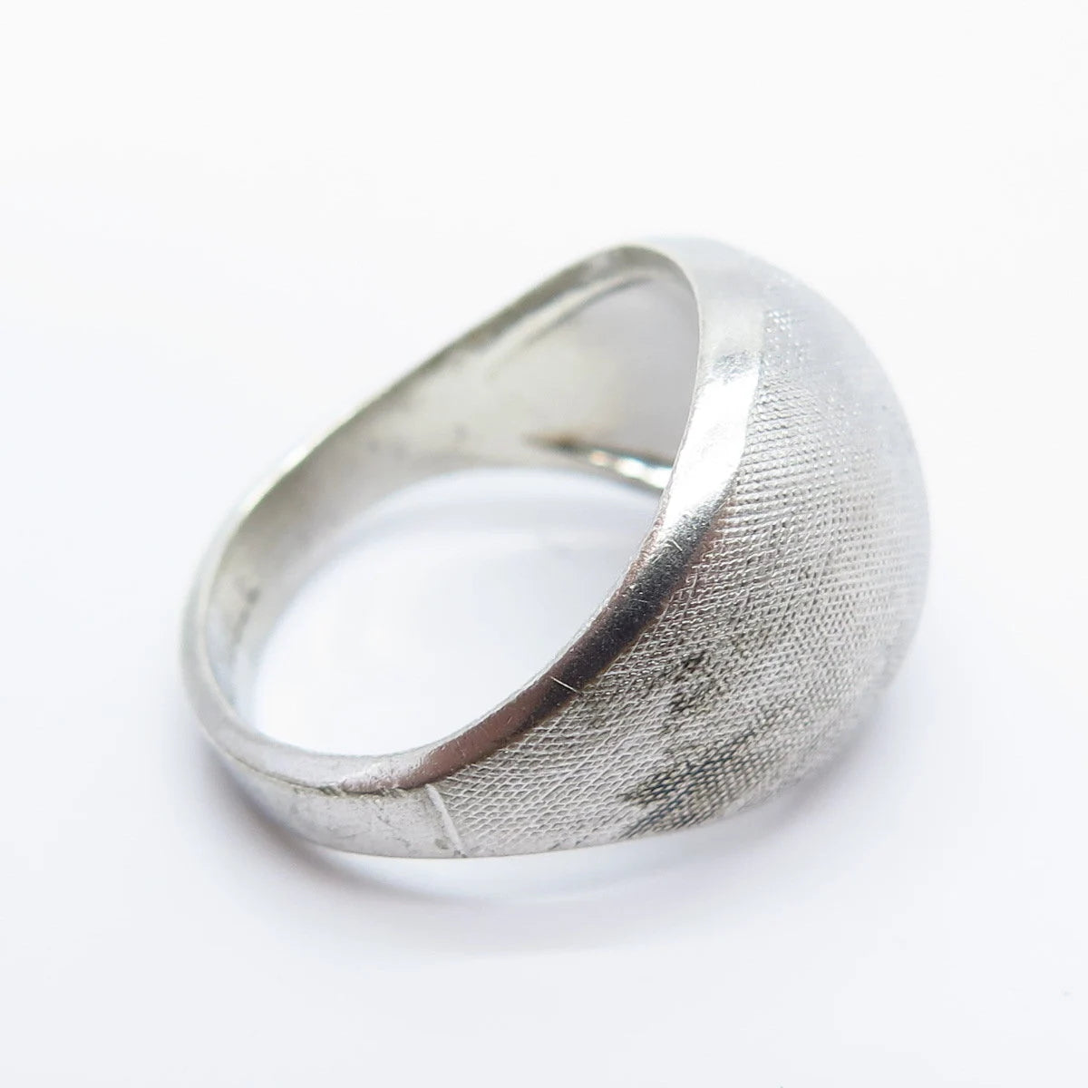 925 Sterling Silver Vintage Vargas Textured Ring Size 7.75