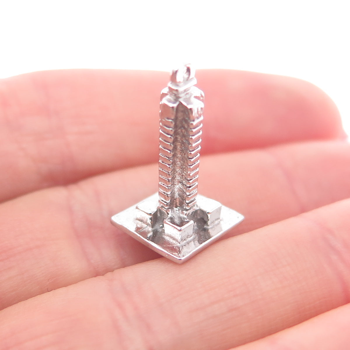 925 Sterling Silver Vintage Place Ville Marie Montreal Mini 3D Charm Pendant