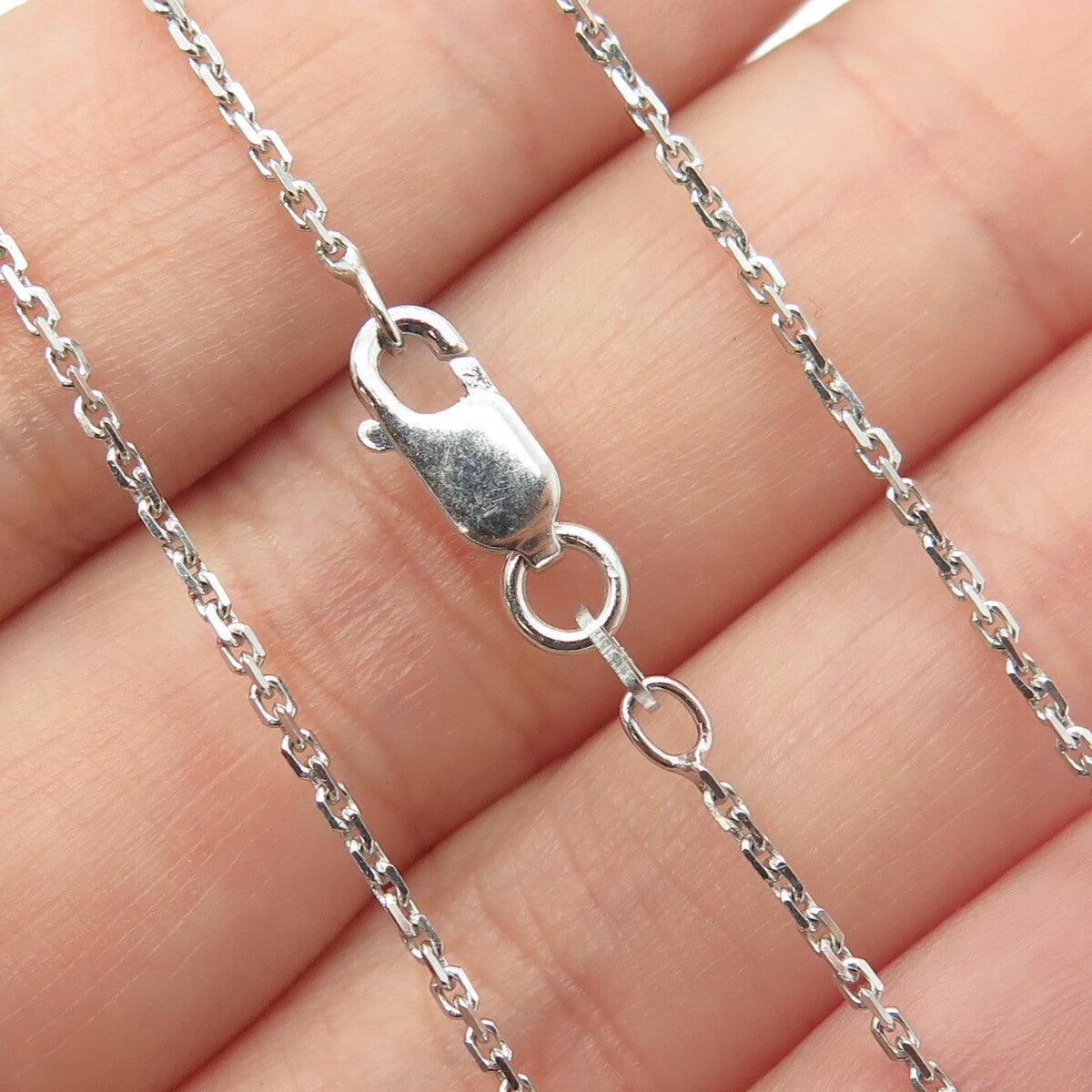 925 Sterling Silver Round-Cut C Z Open Heart Cable Chain Necklace 16"