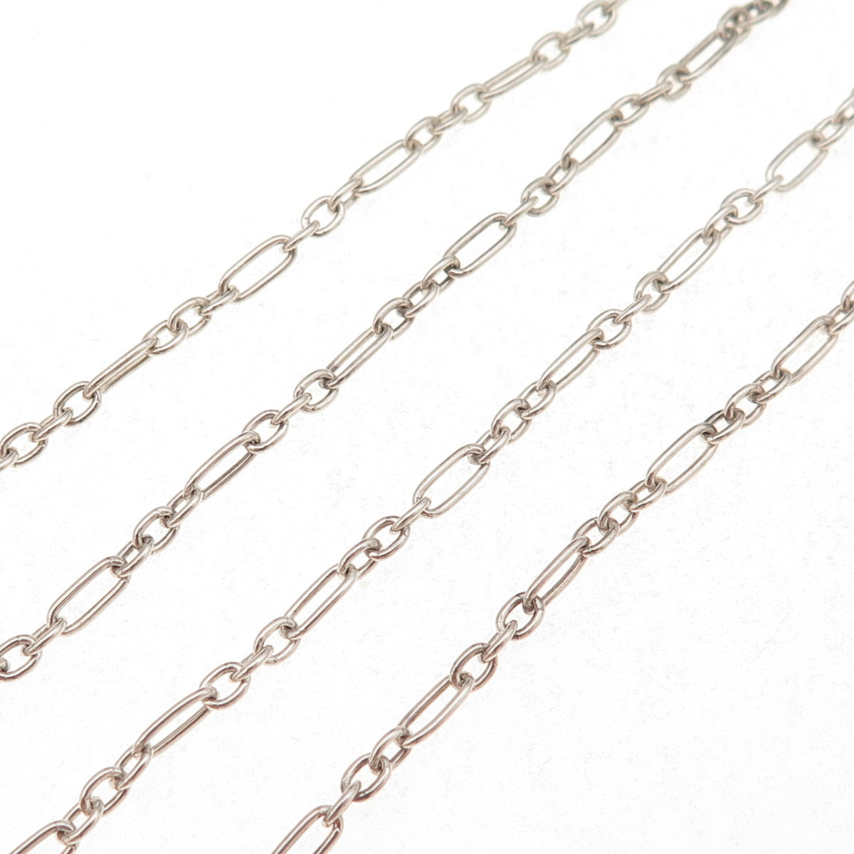 925 Sterling Silver Vintage Italy Paperclip Figaro Chain Necklace 20"