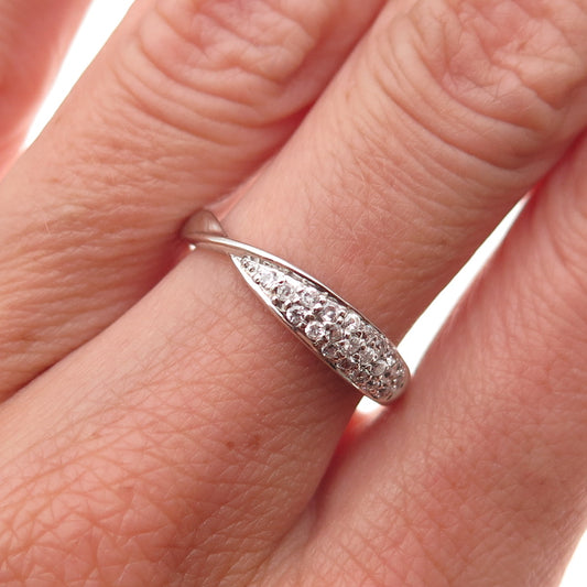 925 Sterling Silver Round-Cut C Z Ring Size 6.75
