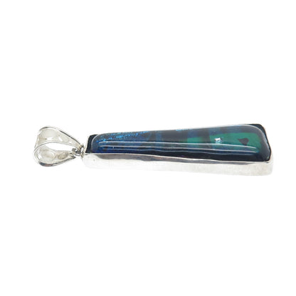 950 Silver Vintage Dichroic Glass Modernist Pendant