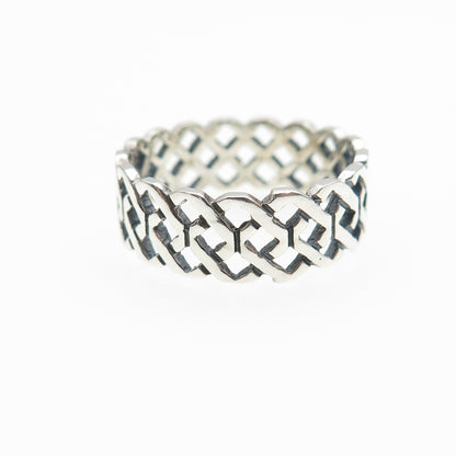 925 Sterling Silver Vintage Celtic Knot Band Ring Size 5.25