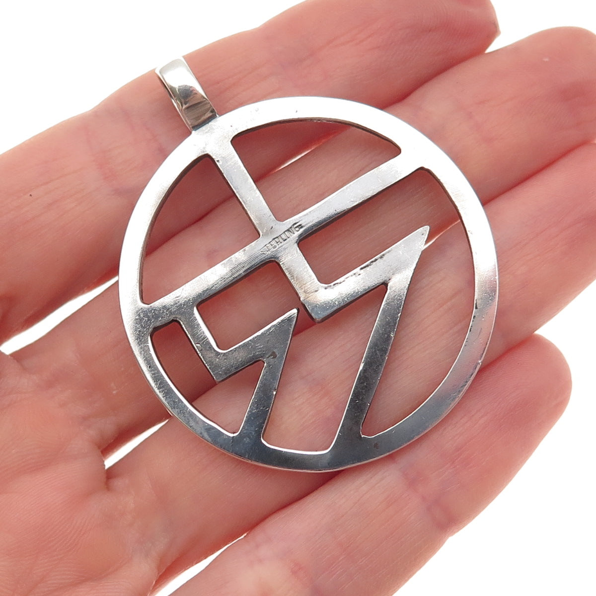 925 Sterling Silver Vintage RR Monogram Charm Pendant