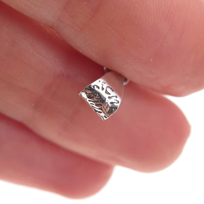 925 Sterling Silver Vintage Mexico Real Turquoise Inlay Cannabis Leaf Pendant