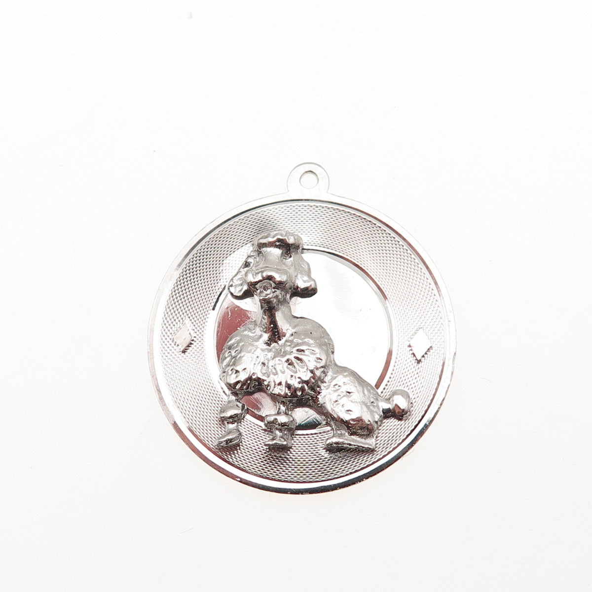 925 Sterling Silver Vintage Poodle Dog Charm Pendant