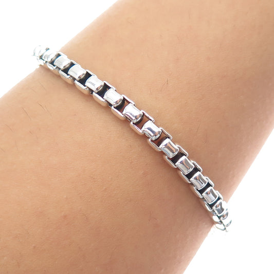 DAVID YURMAN 925 Sterling Silver Vintage Box Link Bracelet 7.25"