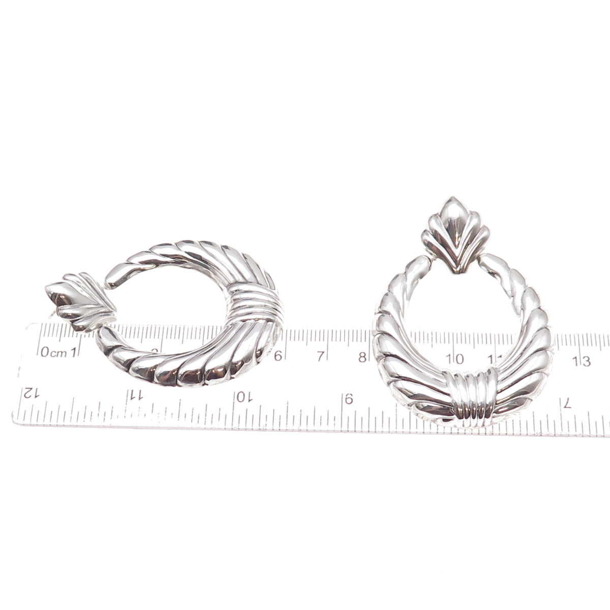 Chapal Zenray 925 Sterling Silver Vintage Door-Knocker Oxidized Dangle Earrings