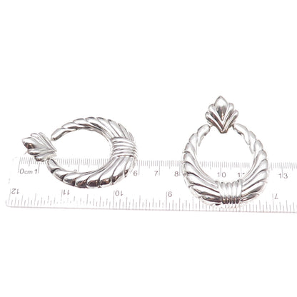 Chapal Zenray 925 Sterling Silver Vintage Door-Knocker Oxidized Dangle Earrings