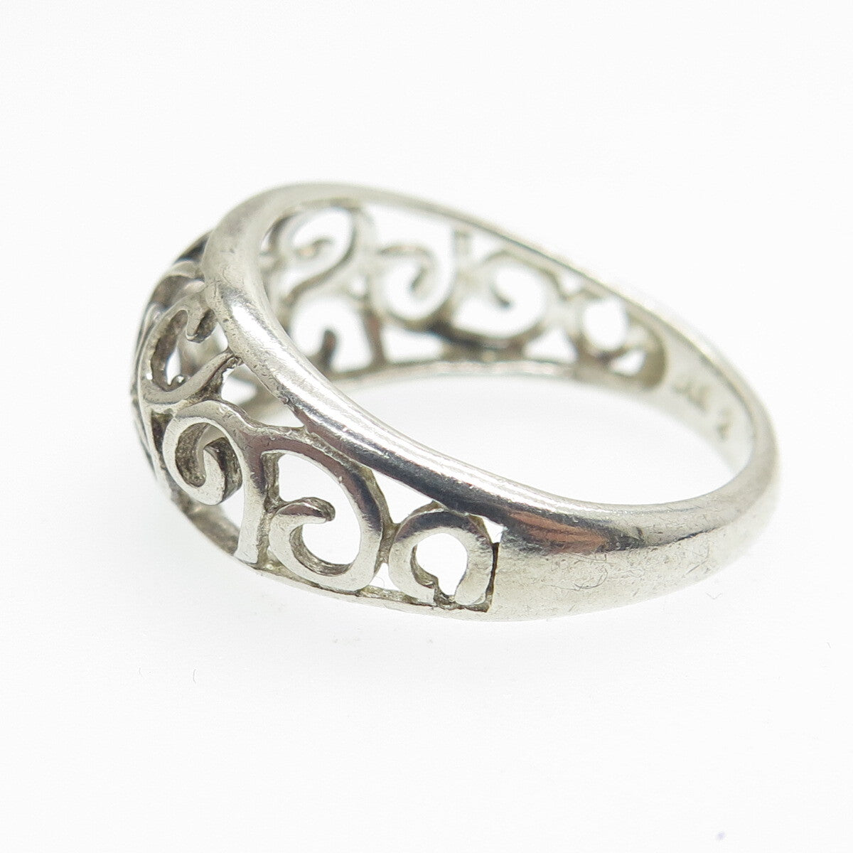 925 Sterling Silver Vintage Swirl Ring Size 8.25