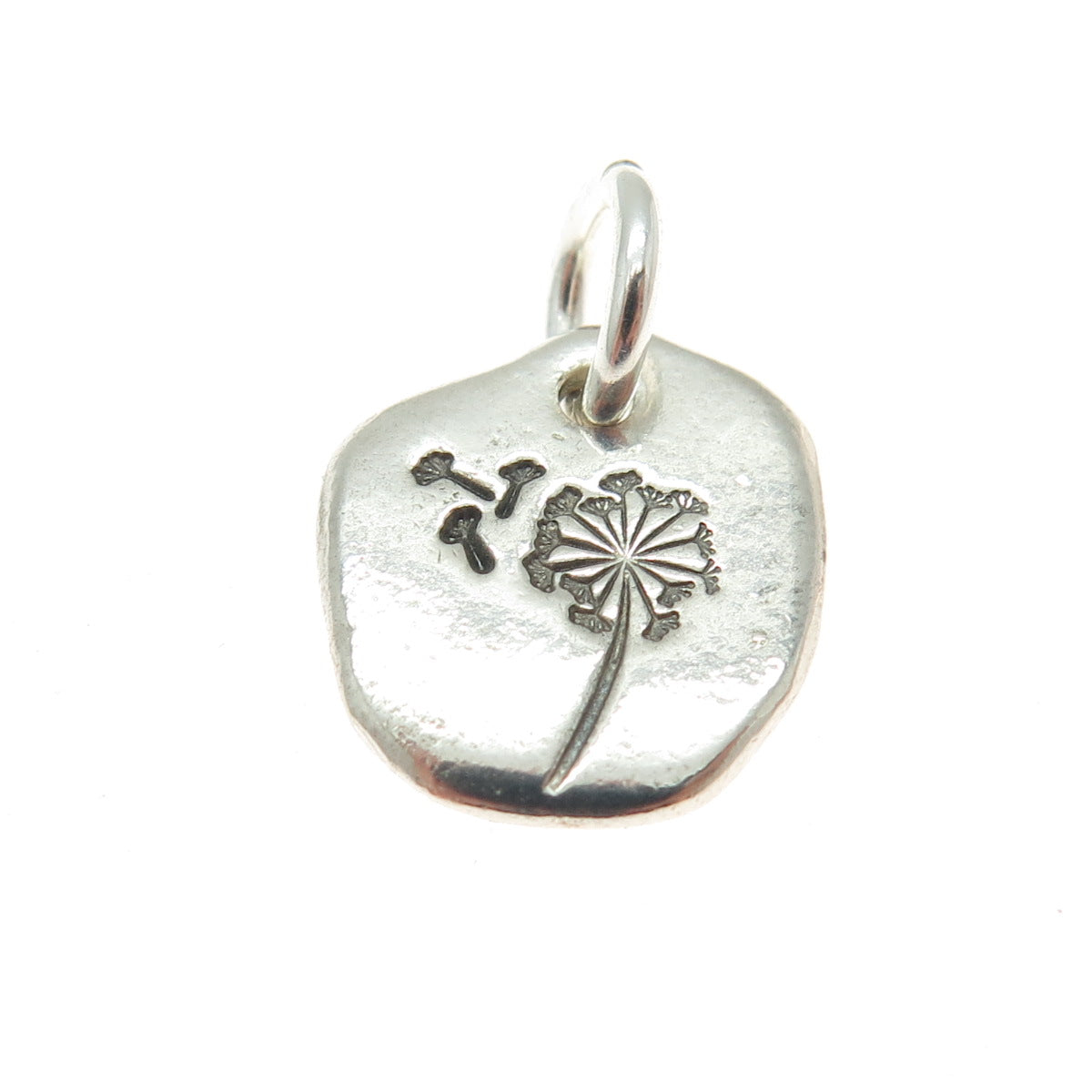 925 Sterling Silver Vintage Dandelion Minimalist Charm Pendant