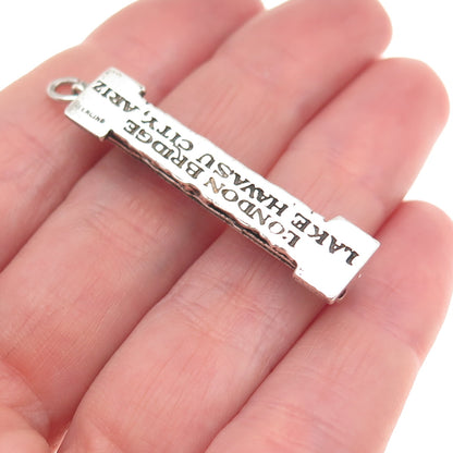 925 Sterling Silver Vintage London Bridge Lake Havasu City 3D Charm Pendant