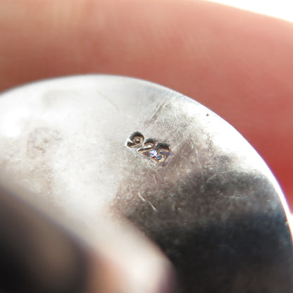 925 Sterling Silver Vintage Modernist Dotted Disc Oxidized Statement Ring Size 6