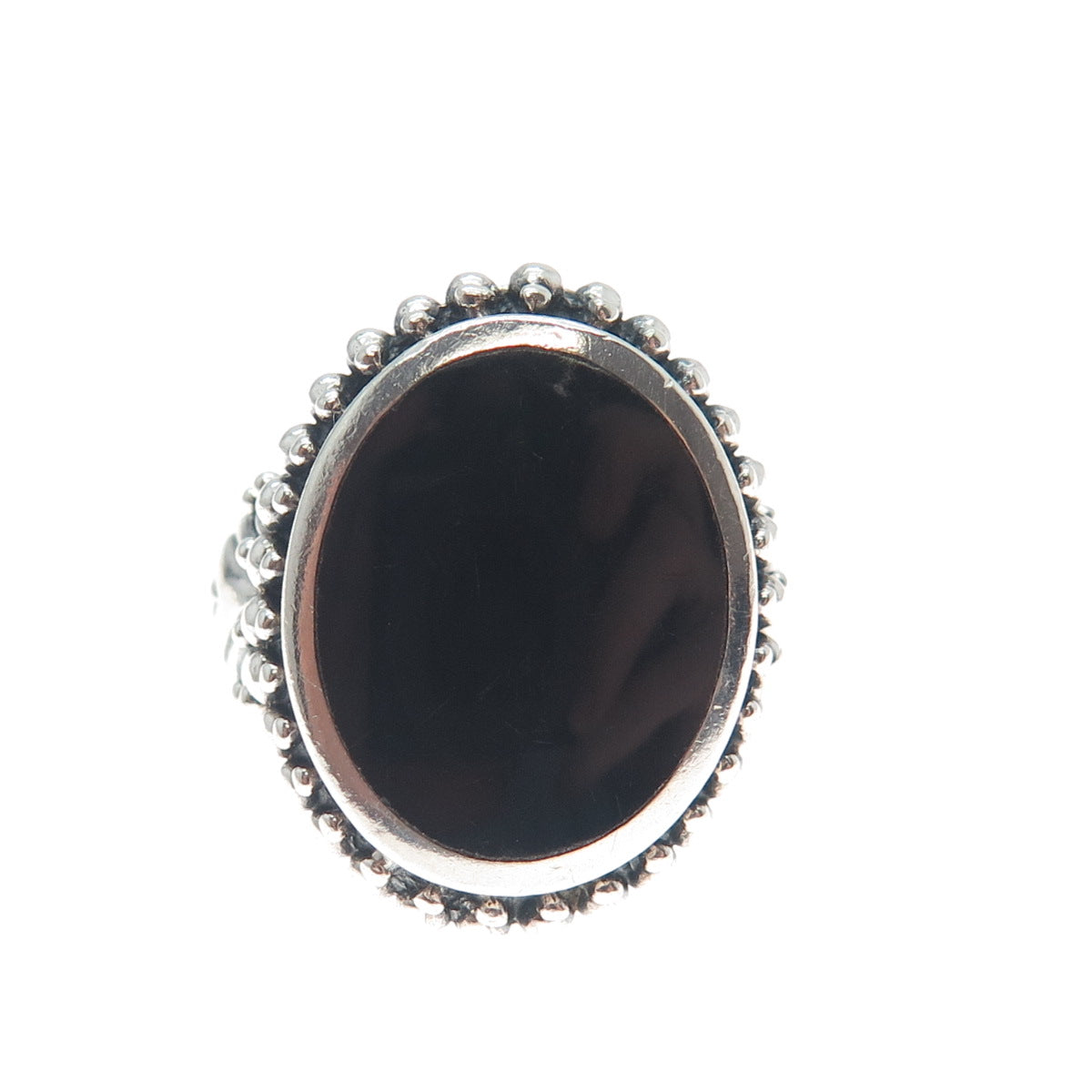 MARK WASSERMAN SAMARA 925 Sterling Silver Vintage Real Black Onyx Ring Size 7.25
