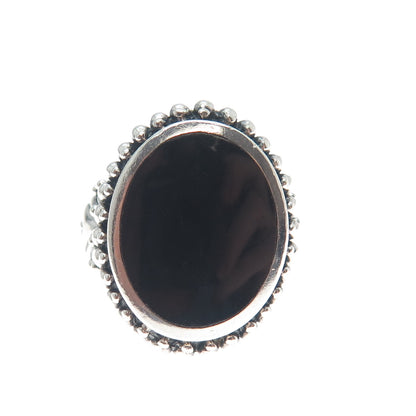 MARK WASSERMAN SAMARA 925 Sterling Silver Vintage Real Black Onyx Ring Size 7.25