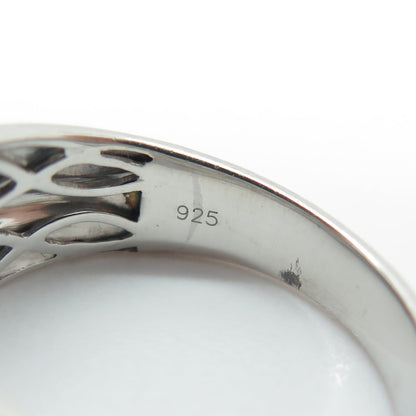 925 Sterling Silver Round-Cut Shaped C Z Ring Size 7