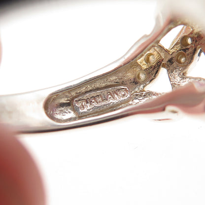 Chuck Clemency 925 Sterling Silver Real Diamond & Amethyst Ring Size 7.25