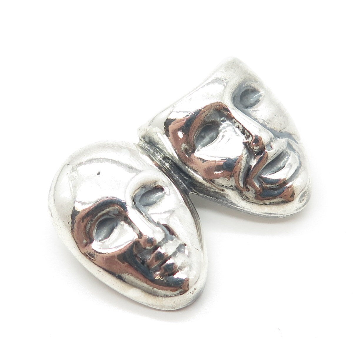 925 Sterling Silver Vintage Mexico Sock & Buskin Tragedy Comedy Masks Pin Brooch