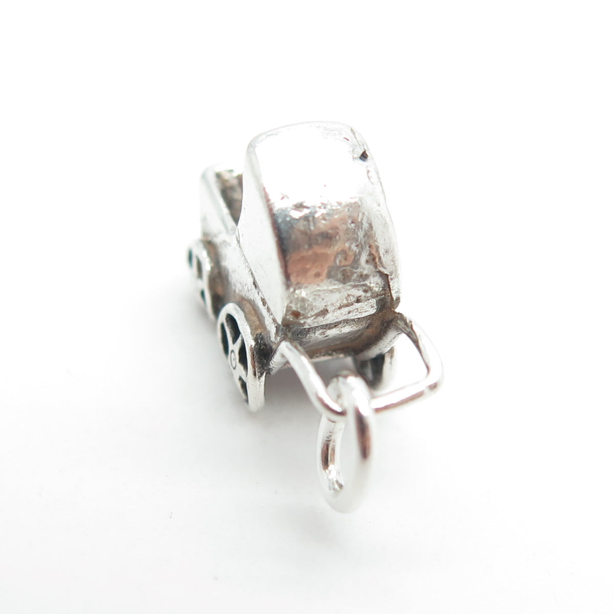 925 Sterling Silver Vintage Baby Carriage 3D Charm Pendant