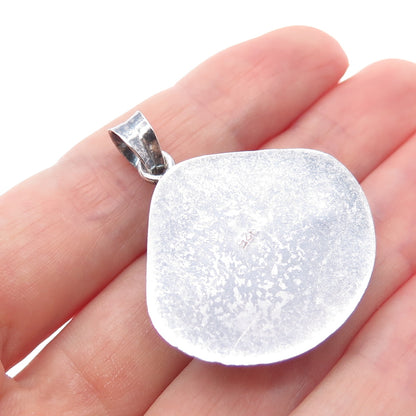 925 Sterling Silver Vintage Seashell Oxidized Charm Pendant