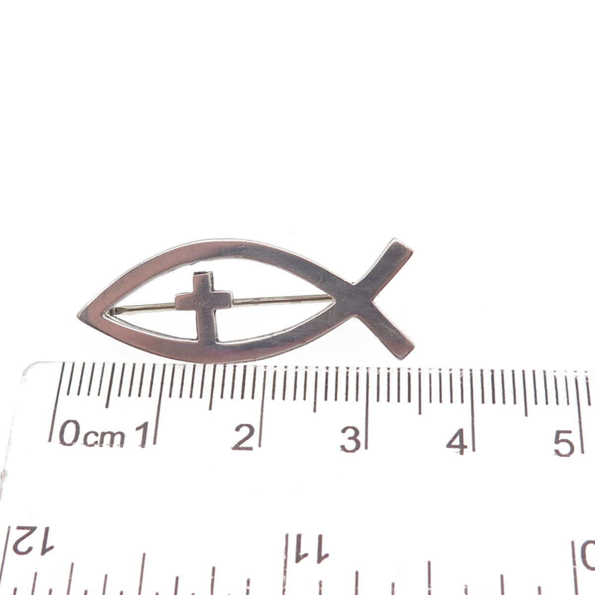 James Avery 925 Sterling Silver Vintage Cross Ichthus Pin Brooch