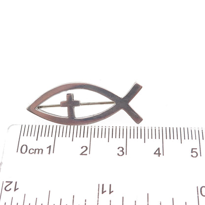 James Avery 925 Sterling Silver Vintage Cross Ichthus Pin Brooch