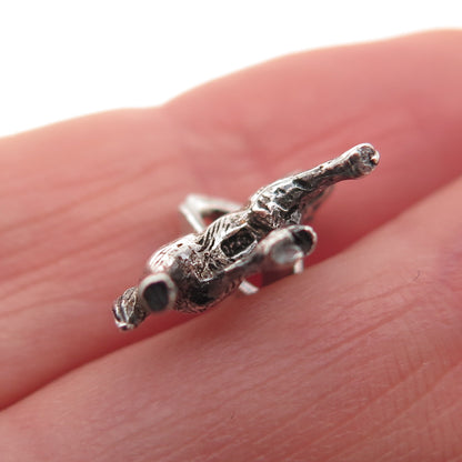 925 Sterling Silver Vintage Horse Oxidized Mini Charm Pendant