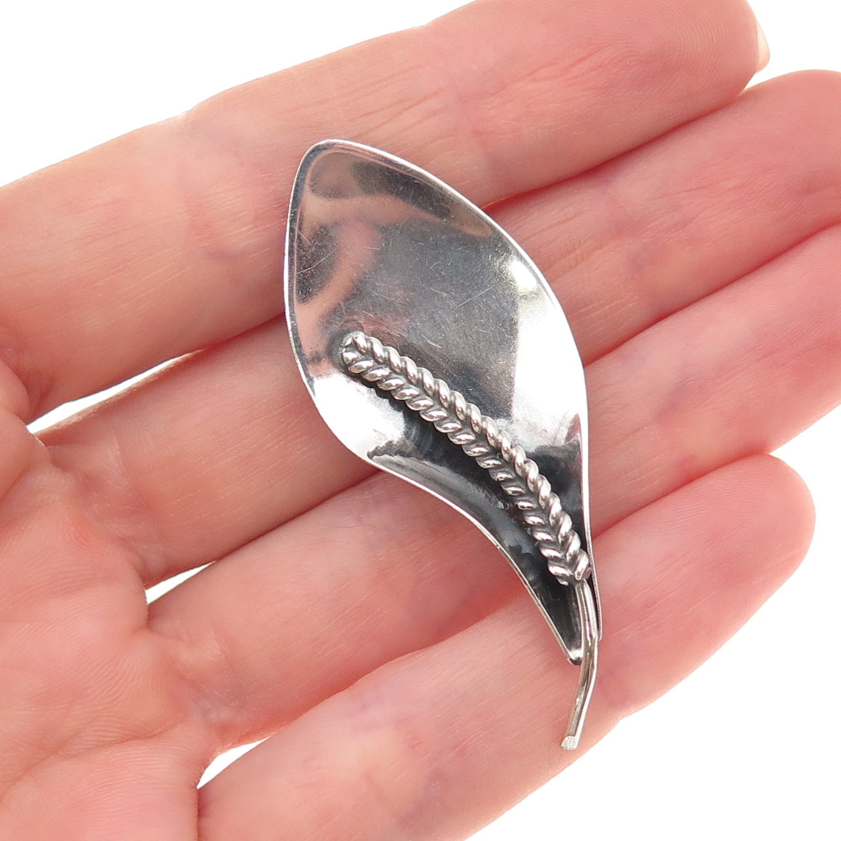 Carl Ove Frydensberg 925 Sterling Silver Vintage Denmark Calla Lily Pin Brooch