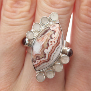 JAY KING DESERT ROSE 925 Sterling Silver Vintage Real Multi-Gem Ring Size 7.25