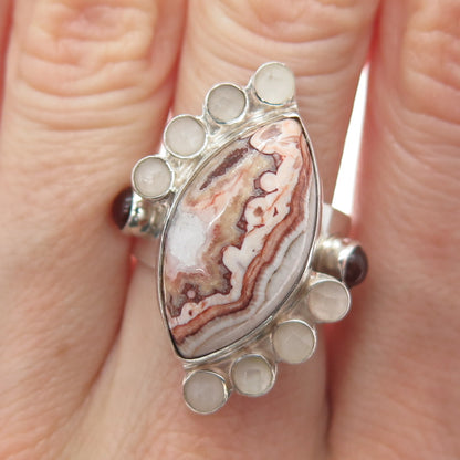 JAY KING DESERT ROSE 925 Sterling Silver Vintage Real Multi-Gem Ring Size 7.25