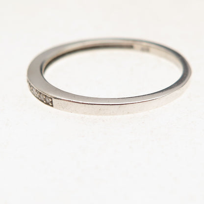 925 Sterling Silver Real Diamond Half Eternity Stackable Band Ring Size 10